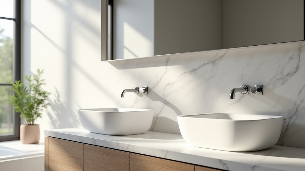 Double vasque moderne dans une salle de bain contemporaine