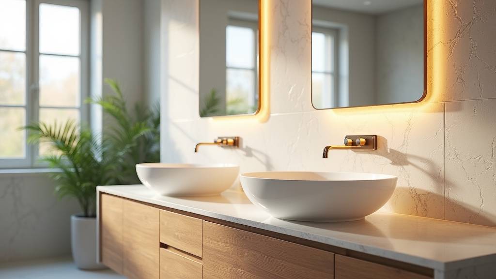 Comparaison entre vasque à encastrer et vasque à poser sur meuble double vasque