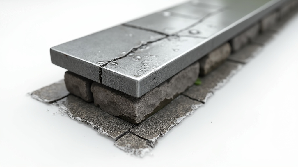 Couvertine aluminium sur un muret en pierre protégeant efficacement de l'humidité