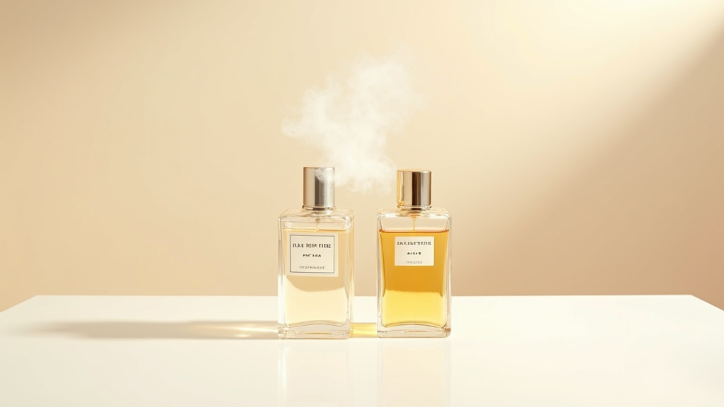Comparaison visuelle entre flacons d'eau de parfum et d'eau de toilette