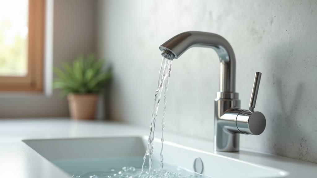 Installation d'un économiseur d'eau sur un robinet de cuisine moderne