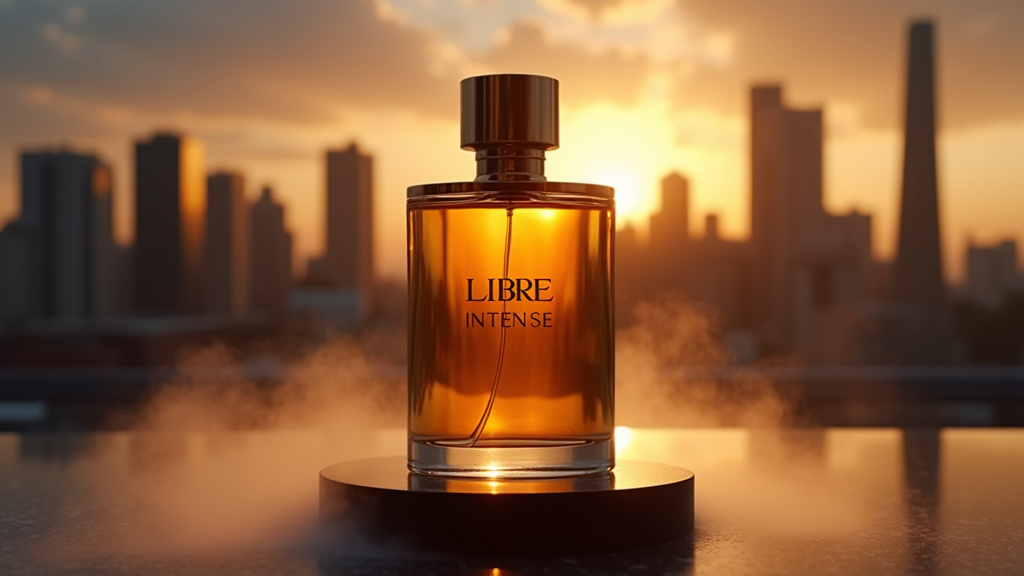Femme appliquant Libre Intense sur son poignet dans un intérieur élégant