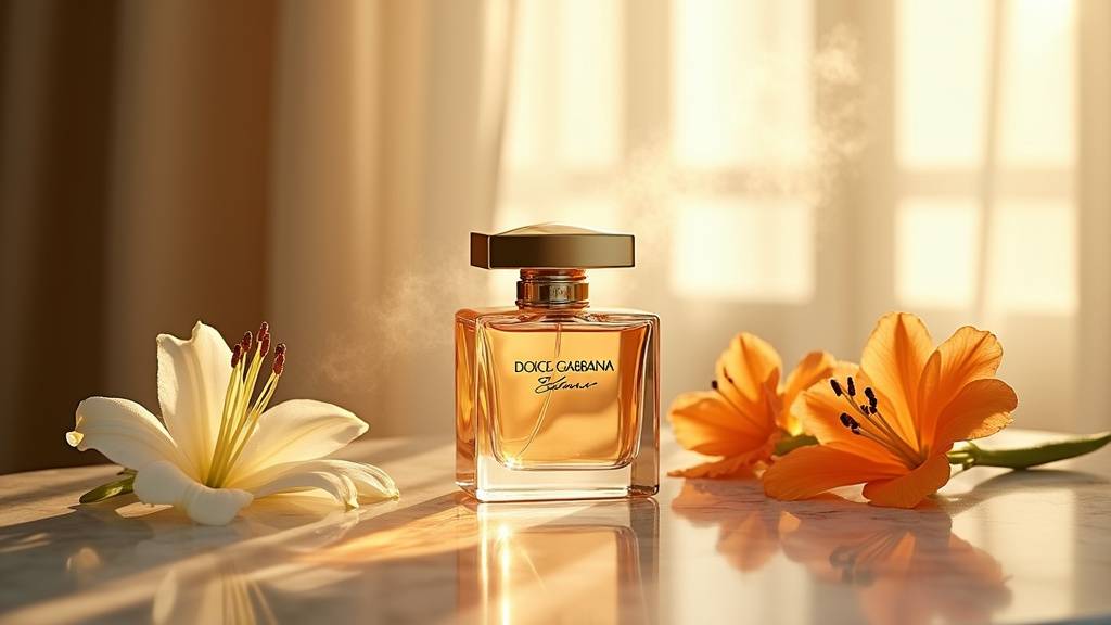 Collection de parfums Dolce et Gabbana pour femme sur une coiffeuse élégante