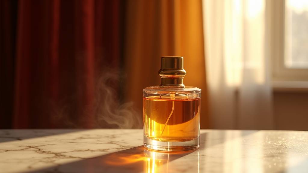 Flacon élégant du parfum Royal Gold d'El Nabil sur fond doré
