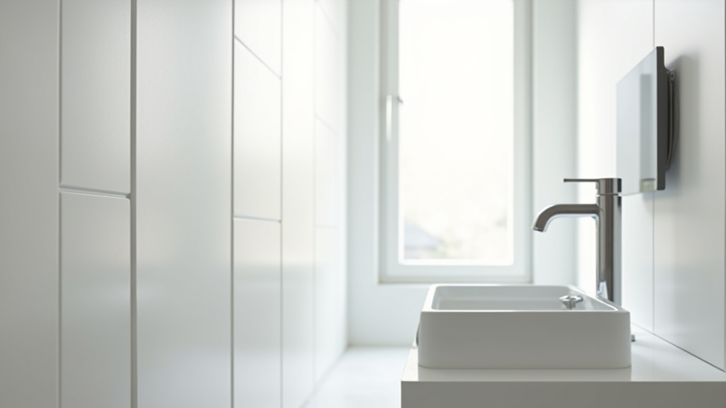 Détail de la pose de plaques PVC dans une douche