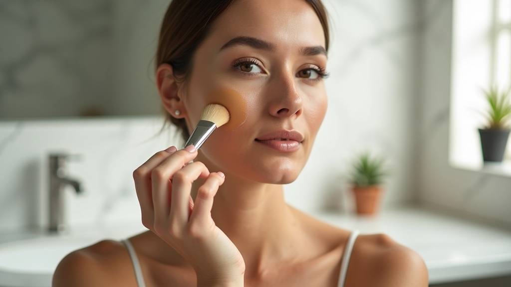 Pinceau plat pour fond de teint liquide - Application précise sur zones ciblées