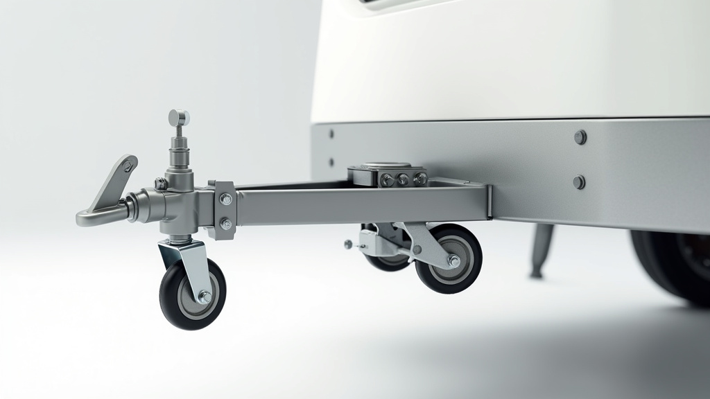 Roue jockey robuste avec manivelle et galet